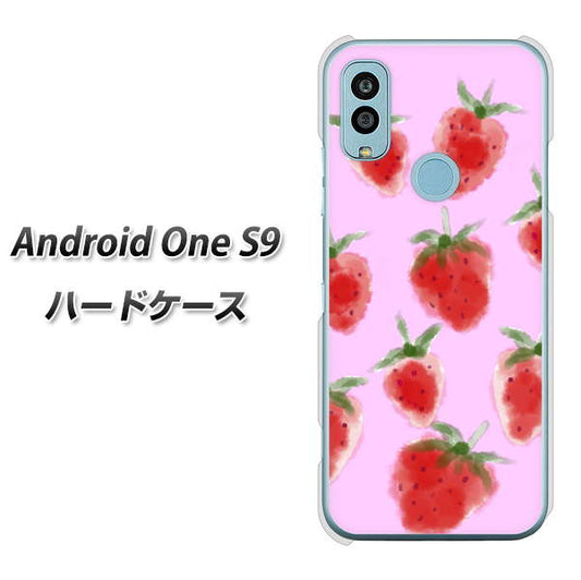 Android One S9 Y!mobile 高画質仕上げ 背面印刷 ハードケース【YJ180 イチゴ 水彩180】