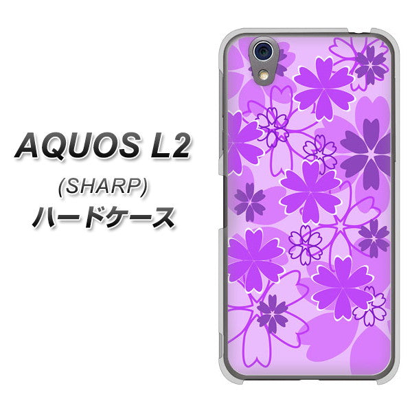 UQmobile アクオス L2 SH-L02 高画質仕上げ 背面印刷 ハードケース【VA960 重なり合う花 パープル】