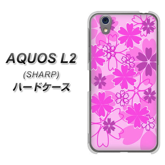 UQmobile アクオス L2 SH-L02 高画質仕上げ 背面印刷 ハードケース【VA961 重なり合う花 ピンク】
