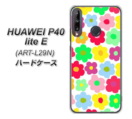HUAWEI(ファーウェイ) P40 lite E ART-L29N 高画質仕上げ 背面印刷 ハードケース【758 ルーズフラワーカラフル】