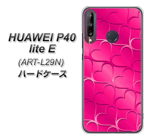 HUAWEI(ファーウェイ) P40 lite E ART-L29N 高画質仕上げ 背面印刷 ハードケース【1347 かくれハート(ショッキングピンク)】