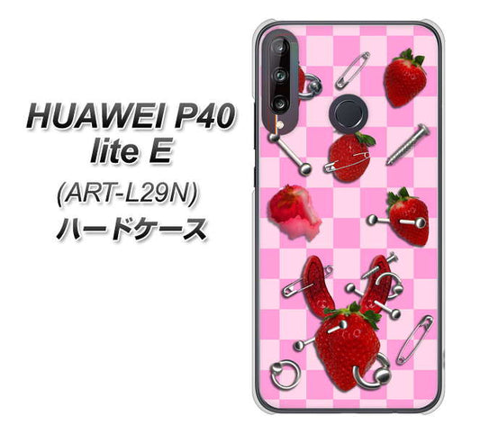 HUAWEI(ファーウェイ) P40 lite E ART-L29N 高画質仕上げ 背面印刷 ハードケース【AG832 苺パンク(ピンク)】