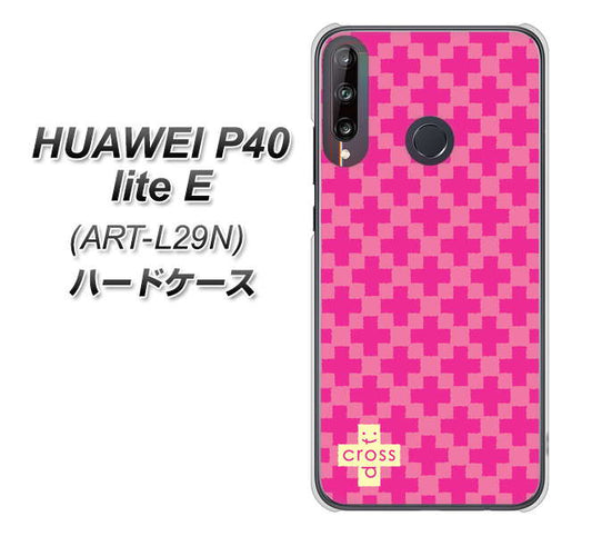 HUAWEI(ファーウェイ) P40 lite E ART-L29N 高画質仕上げ 背面印刷 ハードケース【IB901  クロスドット_ピンク】