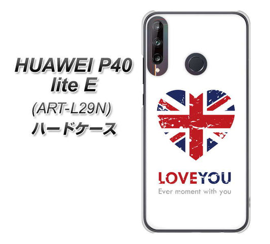 HUAWEI(ファーウェイ) P40 lite E ART-L29N 高画質仕上げ 背面印刷 ハードケース【SC803 ユニオンジャック ハートビンテージ】