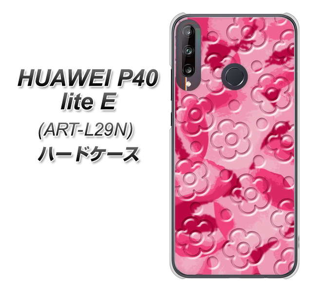 HUAWEI(ファーウェイ) P40 lite E ART-L29N 高画質仕上げ 背面印刷 ハードケース【SC847 フラワーヴェルニ花濃いピンク(ローズアンディアン)】