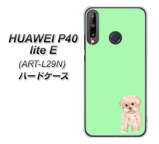 HUAWEI(ファーウェイ) P40 lite E ART-L29N 高画質仕上げ 背面印刷 ハードケース【YJ063 トイプードルアプリコット(グリーン)】