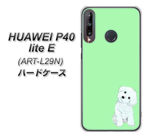 HUAWEI(ファーウェイ) P40 lite E ART-L29N 高画質仕上げ 背面印刷 ハードケース【YJ071 トイプードルホワイト(グリーン)】