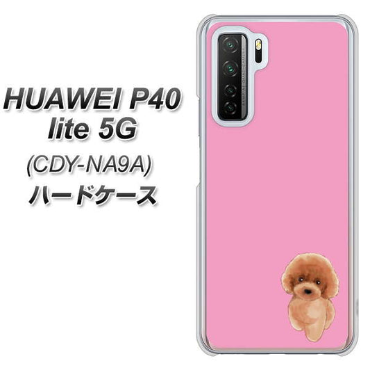 HUAWEI(ファーウェイ) P40 lite 5G CDY-NA9A 高画質仕上げ 背面印刷 ハードケース【YJ049 トイプードルレッド(ピンク)】