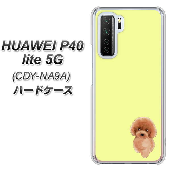 HUAWEI(ファーウェイ) P40 lite 5G CDY-NA9A 高画質仕上げ 背面印刷 ハードケース【YJ051 トイプードルレッド(イエロー)】