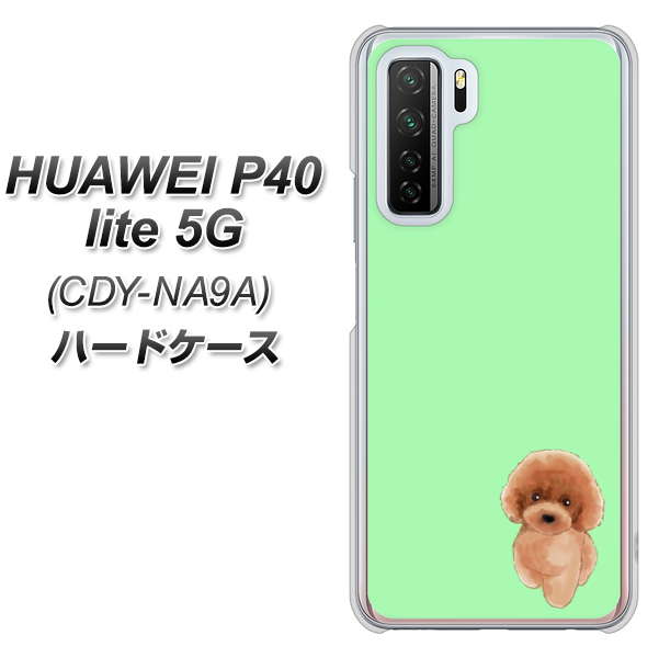 HUAWEI(ファーウェイ) P40 lite 5G CDY-NA9A 高画質仕上げ 背面印刷 ハードケース【YJ052 トイプードルレッド( グリーン)】