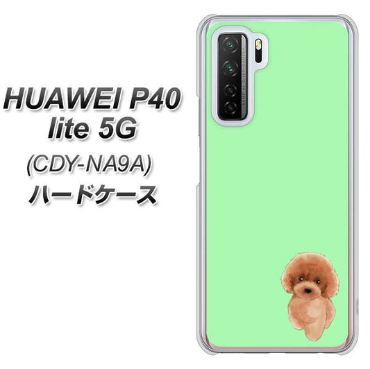 HUAWEI（ファーウェイ） P40 lite 5G CDY-NA9A 高画質仕上げ 背面印刷 ハードケース【YJ052 トイプードルレッド（ グリーン）】