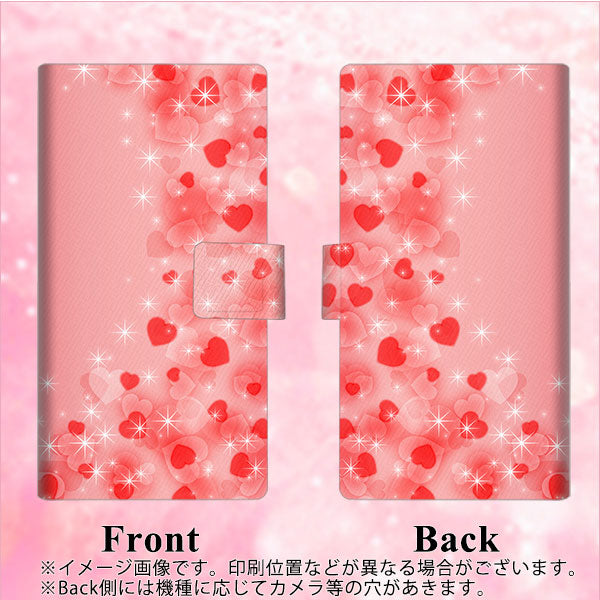 docomo アローズ ビー F-04K 画質仕上げ プリント手帳型ケース(薄型スリム)【003 ハート色の夢】