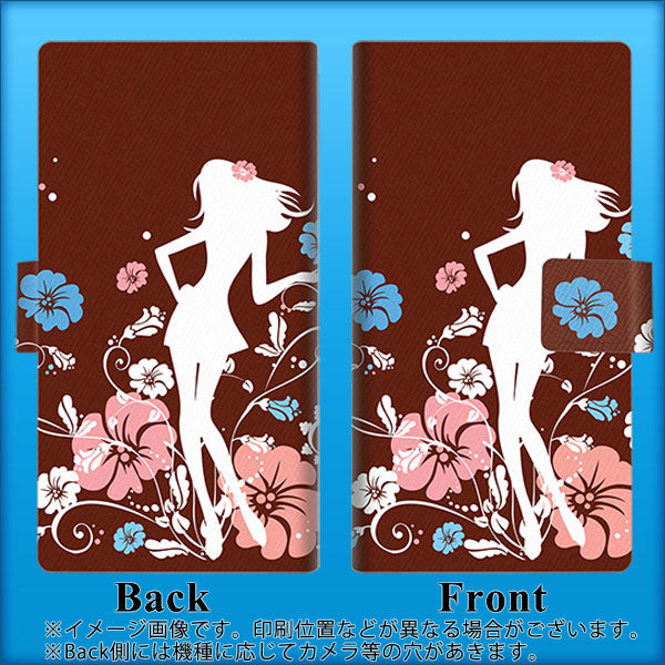 ZenFone(ゼンフォン)Max(M2) ZB633KL 画質仕上げ プリント手帳型ケース(薄型スリム)【110 ハイビスカスと少女】