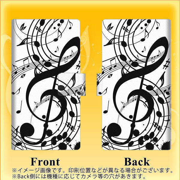 au HUAWEI(ファーウェイ) P30 lite Premium HWV33 画質仕上げ プリント手帳型ケース(薄型スリム)【260 あふれる音符】