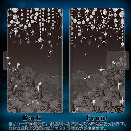 SoftBank アクオスゼロ6 画質仕上げ プリント手帳型ケース(薄型スリム)【327 薔薇とダイヤモンド】