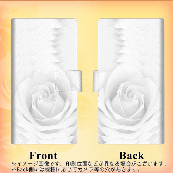 SoftBank アクオスゼロ6 画質仕上げ プリント手帳型ケース(薄型スリム)【402 ホワイトRose】