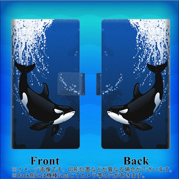 楽天モバイル OPPO(オッポ) A73 画質仕上げ プリント手帳型ケース(薄型スリム)【423 シャチ】