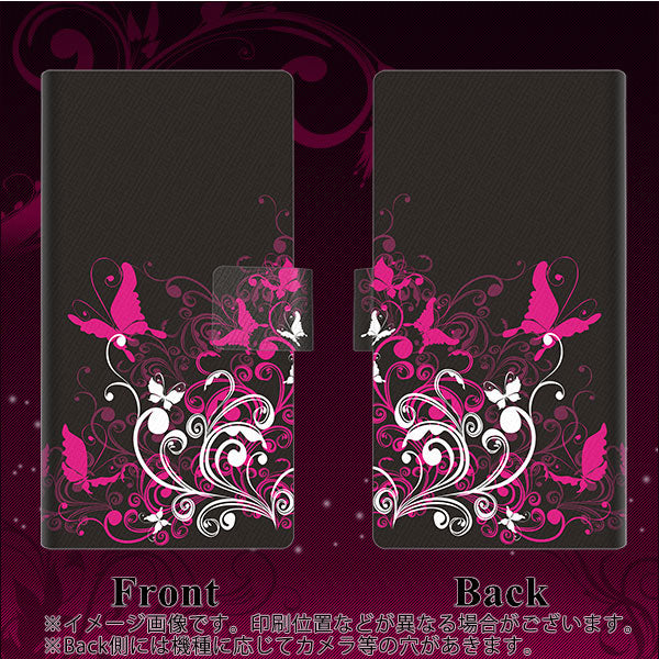 iPhone11 Pro Max (6.5インチ) 画質仕上げ プリント手帳型ケース(薄型スリム)【585 闇に舞う蝶】