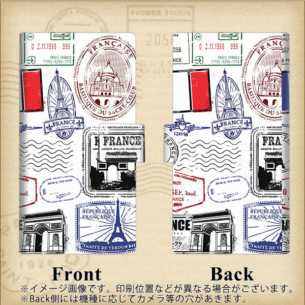 au アクオス センス3 ベーシック SHV48 画質仕上げ プリント手帳型ケース(薄型スリム)【592 FRANCE】