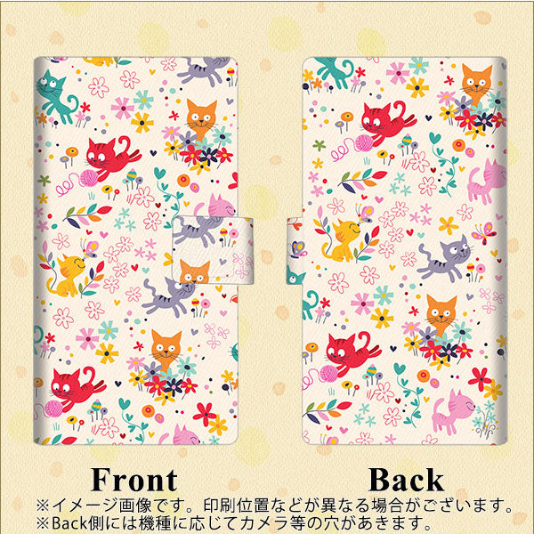 au エルジー イット LGV36 画質仕上げ プリント手帳型ケース(薄型スリム)【693 ネコのあそび場】