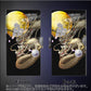 docomo らくらくスマートフォン3 F-06F 高画質仕上げ プリント手帳型ケース(薄型スリム)【1003 月と龍】