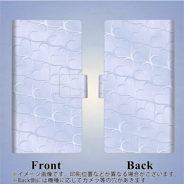 docomo アクオスコンパクト SH-02H 画質仕上げ プリント手帳型ケース(薄型スリム)【1341 かくれハート(ライトブルー)】