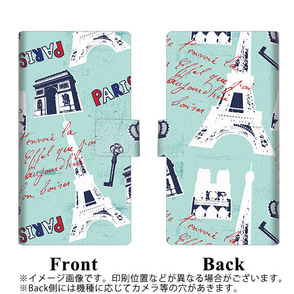 au ギャラクシー S9+ SCV39 画質仕上げ プリント手帳型ケース(薄型スリム)【EK812 ビューティフルパリブルー】