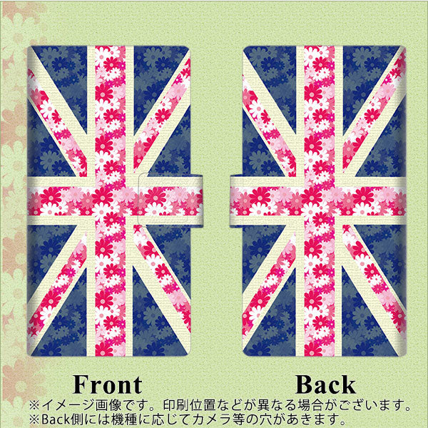 au ギャラクシー ノート10+ SCV45 画質仕上げ プリント手帳型ケース(薄型スリム)【EK894 ユニオンジャックフラワー】