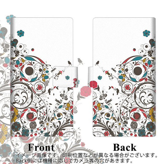 SoftBank エクスペリア XZ2 702SO 高画質仕上げ プリント手帳型ケース(薄型スリム)【EK908  カラフルな花と鳥】