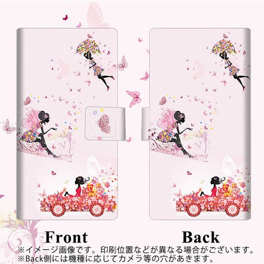 SoftBank アクオスR 605SH 高画質仕上げ プリント手帳型ケース(薄型スリム)【EK912 花と蝶と少女】