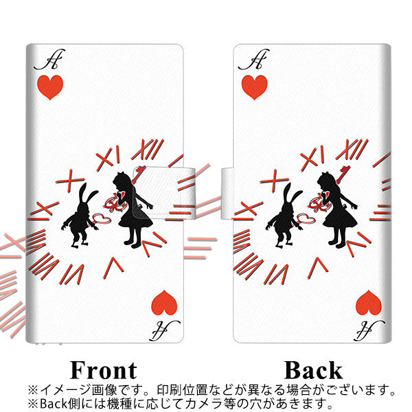 docomo アローズ ビー F-04K 画質仕上げ プリント手帳型ケース(薄型スリム)【EK921 不思議の国のアリス ハートのA】
