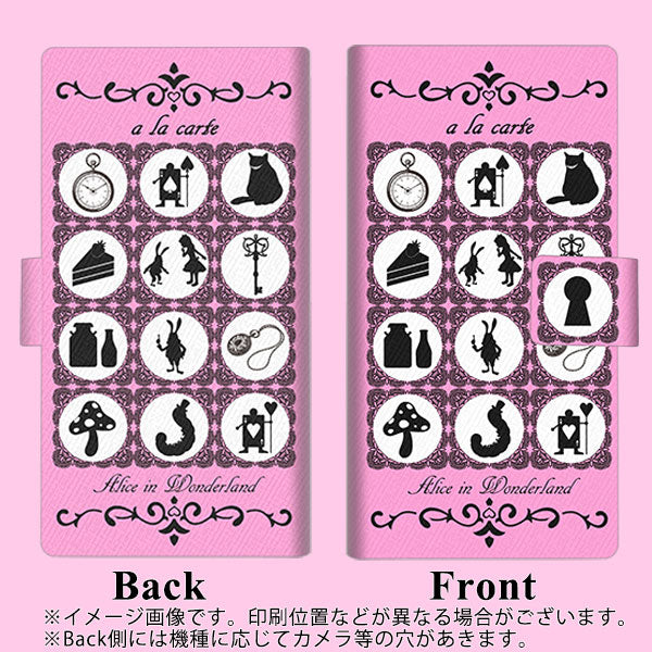SoftBank OPPO Reno3 5G 高画質仕上げ プリント手帳型ケース(薄型スリム)【EK924 アリスアラカルト(ピンク)】