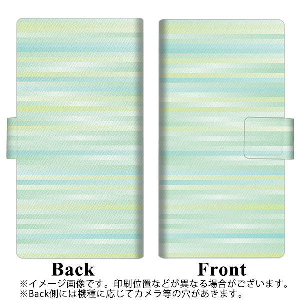 アローズ J 901FJ 画質仕上げ プリント手帳型ケース(薄型スリム)【IB908 グラデーションボーダー_グリーン】