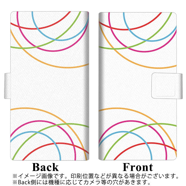 シンプルスマホ6 A201SH SoftBank 画質仕上げ プリント手帳型ケース(薄型スリム)【IB912  重なり合う曲線】