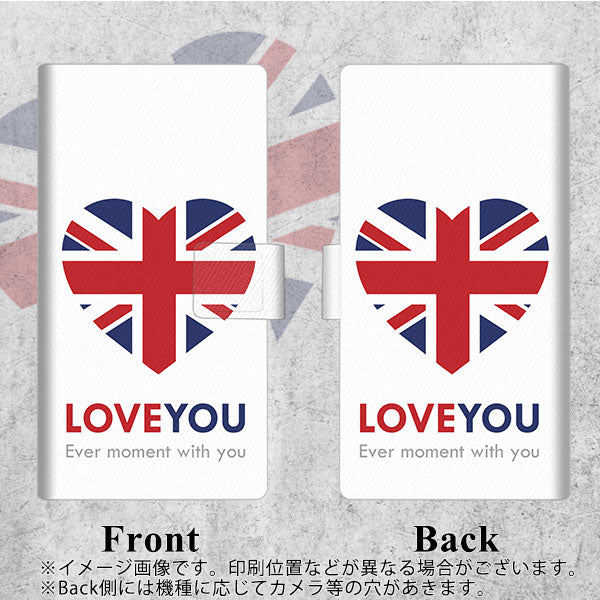 アクオス センス3 ベーシック 907SH 画質仕上げ プリント手帳型ケース(薄型スリム)【SC802 ユニオンジャック ハート】