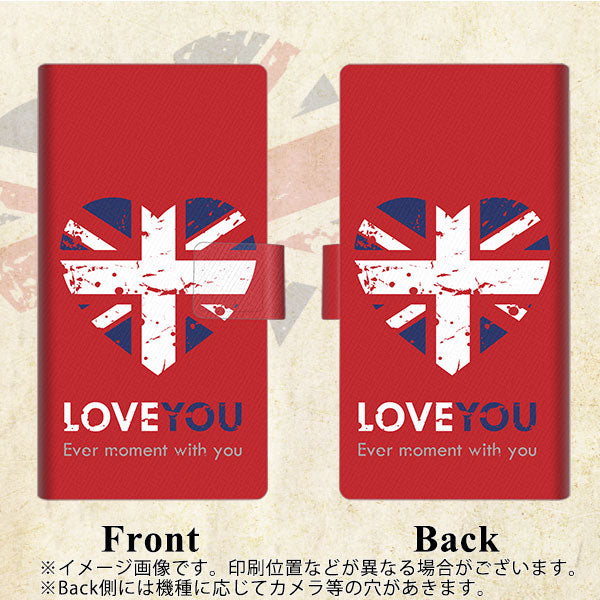 SoftBank エクスペリア XZ3 801SO 高画質仕上げ プリント手帳型ケース(薄型スリム)【SC804 ユニオンジャック ハートビンテージレッド】