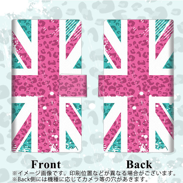 SoftBank アクオス Xx3 506SH 高画質仕上げ プリント手帳型ケース(薄型スリム)【SC807 ユニオンジャック ピンクヒョウ柄】