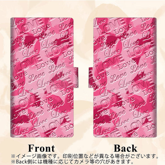 SoftBank アクオスゼロ6 画質仕上げ プリント手帳型ケース(薄型スリム)【SC845 フラワーヴェルニLOVE濃いピンク（ローズアンディアン）】