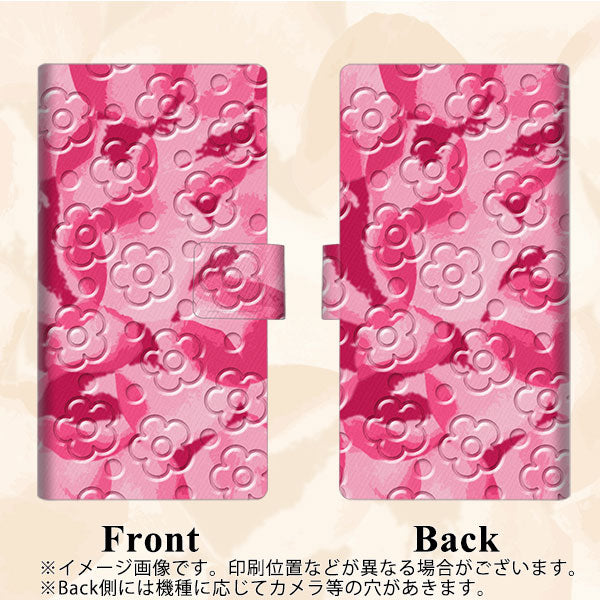 iPhone14 Pro 画質仕上げ プリント手帳型ケース(薄型スリム)【SC847 フラワーヴェルニ花濃いピンク（ローズアンディアン）】