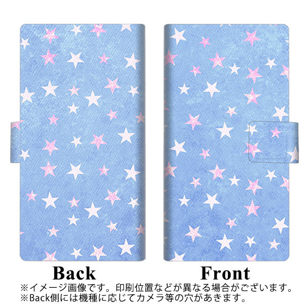 SoftBank アクオスセンス3 プラス 901SH 画質仕上げ プリント手帳型ケース(薄型スリム)【SC887 お星さまキラキラ(ブルー)】