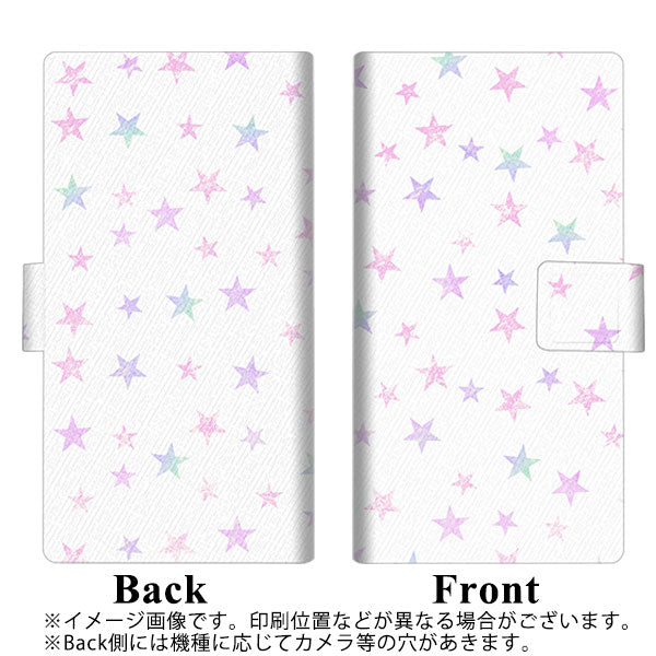 docomo エクスペリア XZ2 SO-03K 画質仕上げ プリント手帳型ケース(薄型スリム)【SC891 お星さまきらきら(ホワイト)】