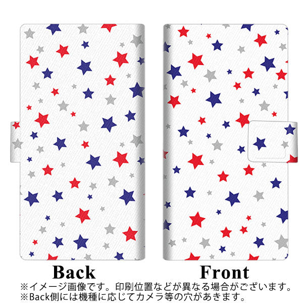 docomo アローズ NX F-01J 画質仕上げ プリント手帳型ケース(薄型スリム)【SC901 星柄プリント(ホワイト)】