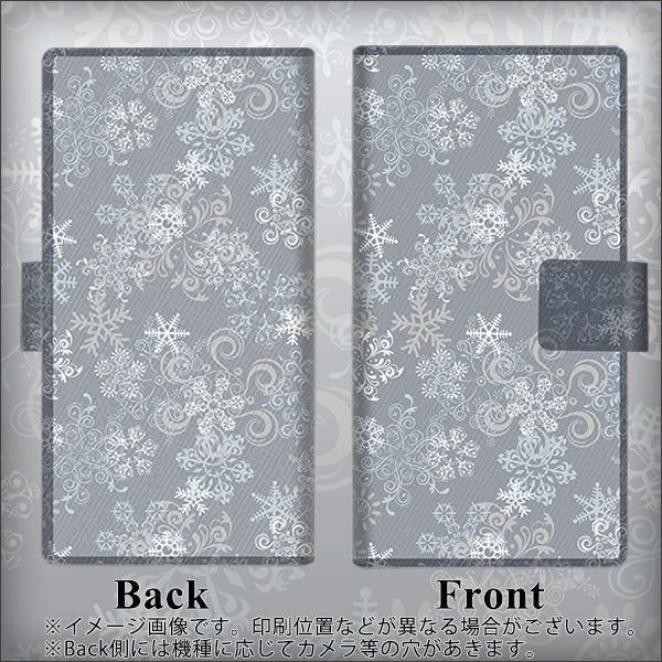 au ギャラクシー ノート10+ SCV45 画質仕上げ プリント手帳型ケース(薄型スリム)【XA801 雪の結晶】
