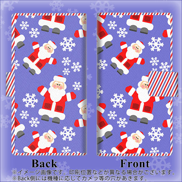 AQUOS sense6s SHG07 au/UQ mobile 画質仕上げ プリント手帳型ケース(薄型スリム)【XA804 Welcomeサンタさん】