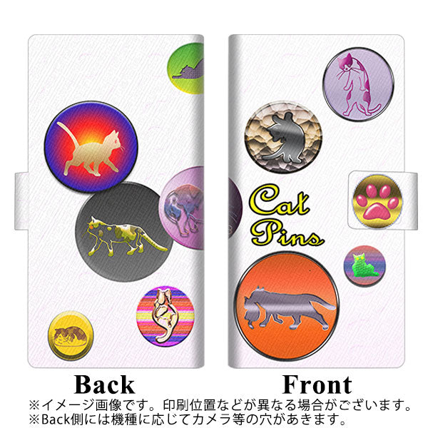 HUAWEI(ファーウェイ)P10 lite WAS-LX2J 画質仕上げ プリント手帳型ケース(薄型スリム)【YA911 CAT PINS01】
