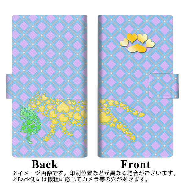 HUAWEI(ファーウェイ)P10 lite WAS-LX2J 画質仕上げ プリント手帳型ケース(薄型スリム)【YA976 ハートネコ02】