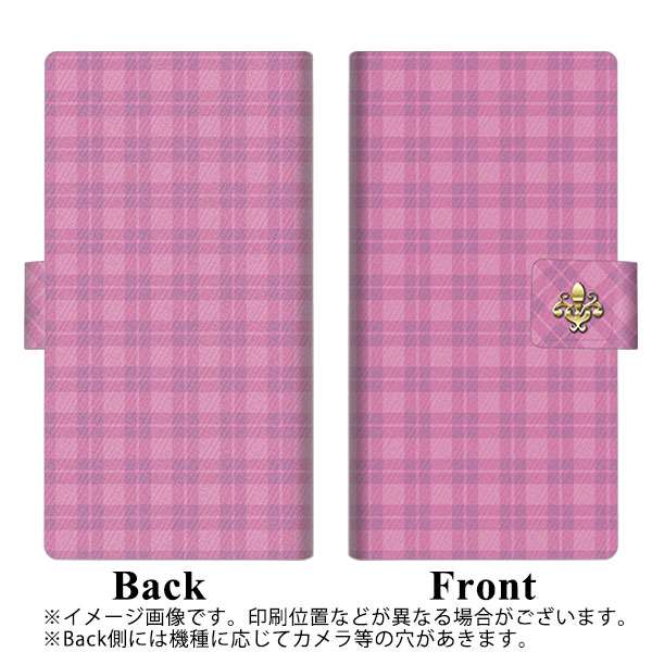 docomo ディズニーモバイル DM-01J 画質仕上げ プリント手帳型ケース(薄型スリム)【YB824 チェック ピンク】