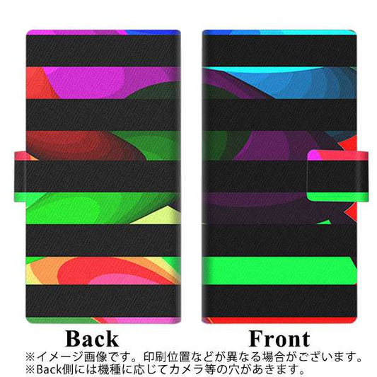 SoftBank OPPO Reno3 5G 高画質仕上げ プリント手帳型ケース(薄型スリム)【YB844 ボーダー05】