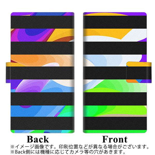 SoftBank OPPO Reno3 5G 高画質仕上げ プリント手帳型ケース(薄型スリム)【YB845 ボーダー06】