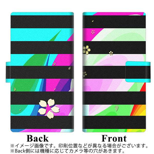 isai V30+ LGV35 au YB847 サクラ03 薄型スリム プリント手帳型ケース